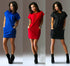 Summer Fashion Women Clothing Casual Short Sleeve O-Neck Black Blue Dresses Slim Pocket Bodycon T Shirt Dress - ROUTINE FASHION